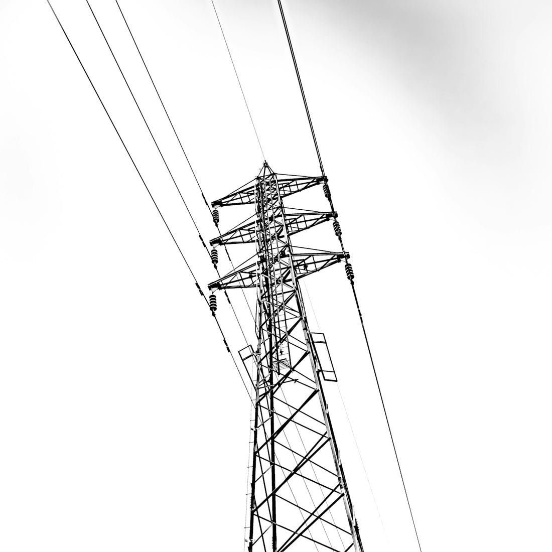 a black and white photo of power lines