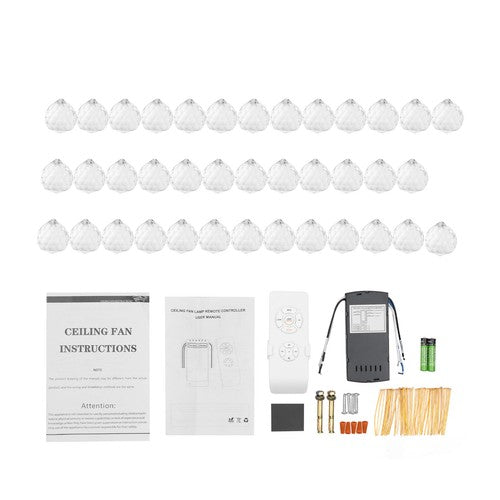 Retractable Crystal Ceiling Fan Light 42" Gold LED Chandelier with Remote Dimmable 3-Color Modes Quiet & Elegant for Modern Interiors - Nova Electronics