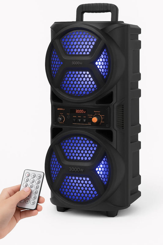 3000W Portable Bluetooth Speaker Sub woofer Heavy Bass Sound System Party+Remote - Nova Electronics