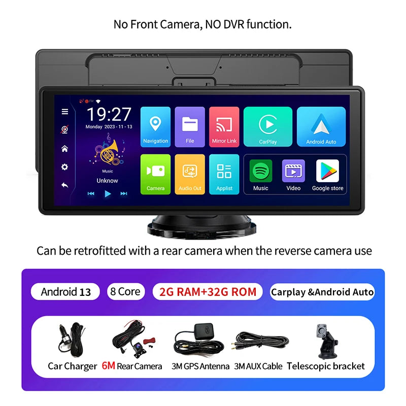 10.26 Inch Android 13 Rearview Mirror Dash Cam 8 Core CarPlay Android Auto 1080P GPS Bluetooth Touch Screen - Nova Electronics