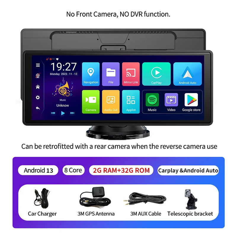 10.26 Inch Android 13 Rearview Mirror Dash Cam 8 Core CarPlay Android Auto 1080P GPS Bluetooth Touch Screen - Nova Electronics