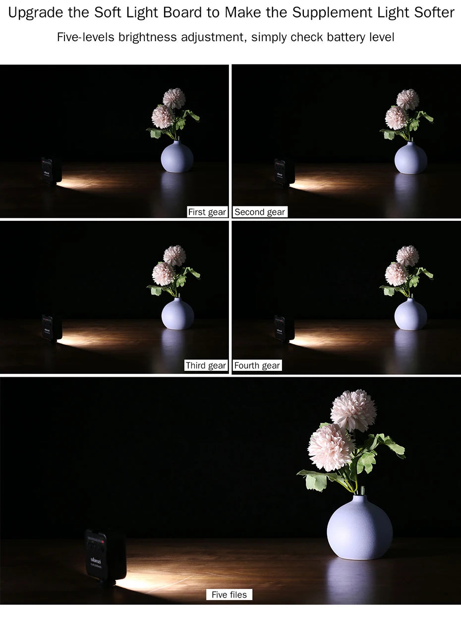 Ulanzi VL49 6W Mini Vlog LED Fill Light White 2000mAh 5500K Zoom Lighting Photographic Lighting Video Phone Selfie Fill Lamps