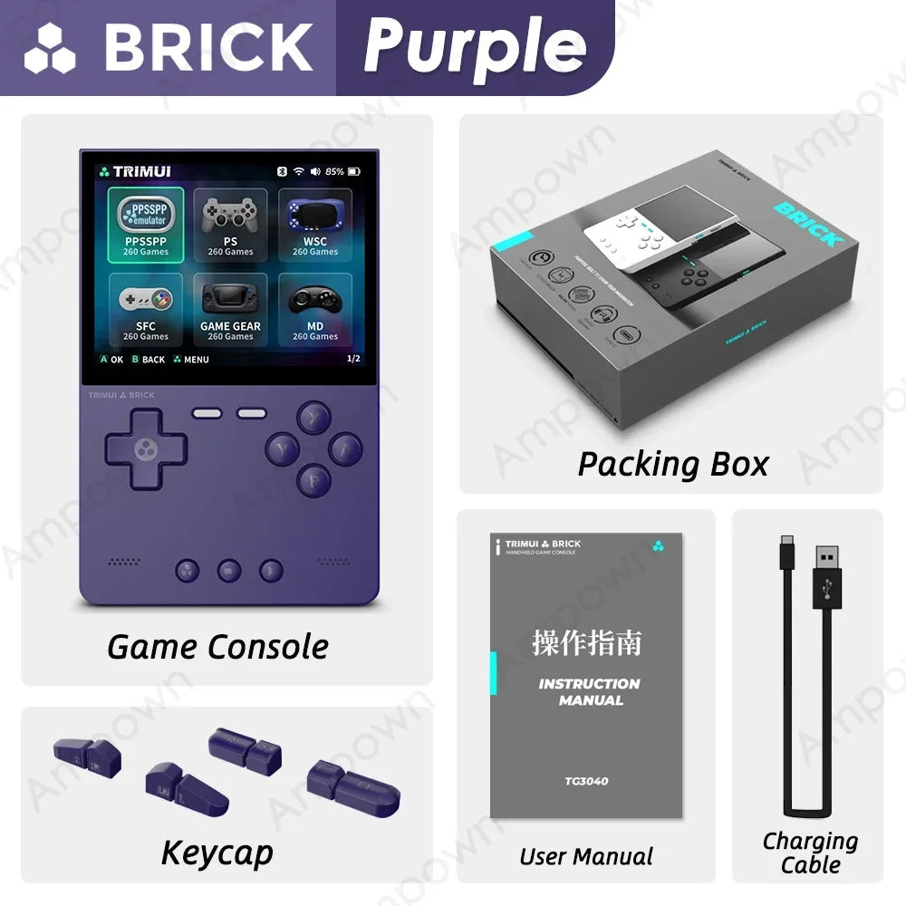 Handheld Game Console Retro Gaming Device 3.2" IPS Screen 12000+ Games Linux System RGB LED Lighting Metal Back Panel WiFi Bluetooth 3000mAh Battery Expandable Storage Up To 1TB Type-C Charging Portable Gaming - Nova Electronics