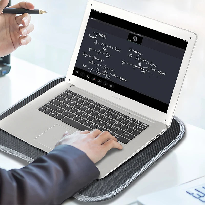 Portable Laptop Desk with Cushion Base - Wooden Lap Table for Bed, Couch & Travel - Built-in Mouse Pad & Storage - 42.5cm Bamboo Computer Tray for Students, Remote Workers & Digital Nomads - Nova Electronics