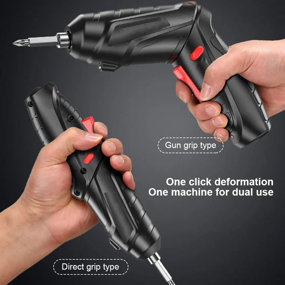 2/47pcs 3.6V Screwdriver Kit Rechargeable Lithium Battery Cordless Electric Screwdriver Drill Kit Folding Home Power Tools - Nova Electronics