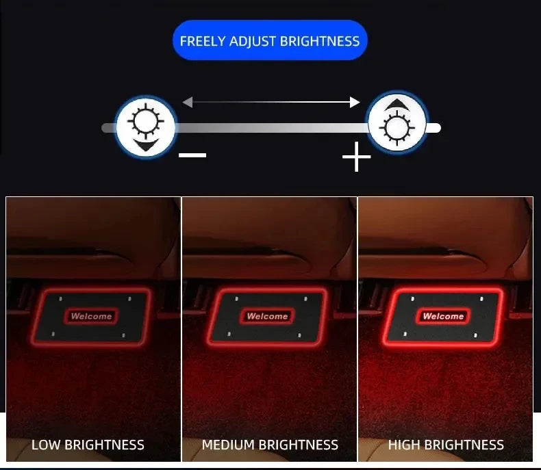 Symphony Car Foot Mat Ambient Light Welcome Logo App Control RGB Led Acrylic Car Interior Decorative Atmosphere Neon Lamp