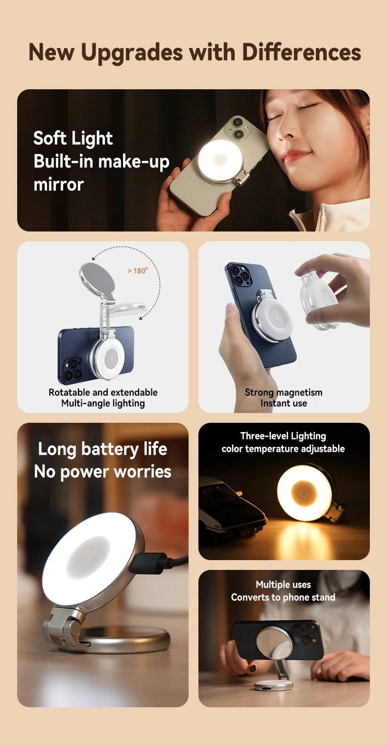 TELESIN Magnetic Phone Camera Shoot Hand Grip Phone Holder Shooting Aid Remote Control Handle for Iphone HUAWEI SAMSUNG Phone