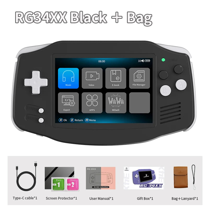 RG34XX Retro Handheld Game Console 3.4" IPS 720x480 Linux 3500mAh Bluetooth WiFi - Nova Electronics