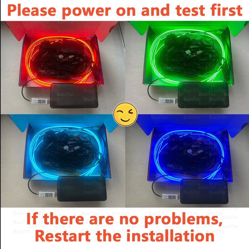 10/6/4/2/1 IN 1 Car Full RGB LED Ambient Rainbow Light Strip/ USB Dream Symphon music Atmosphere Lamp with App Remote Control