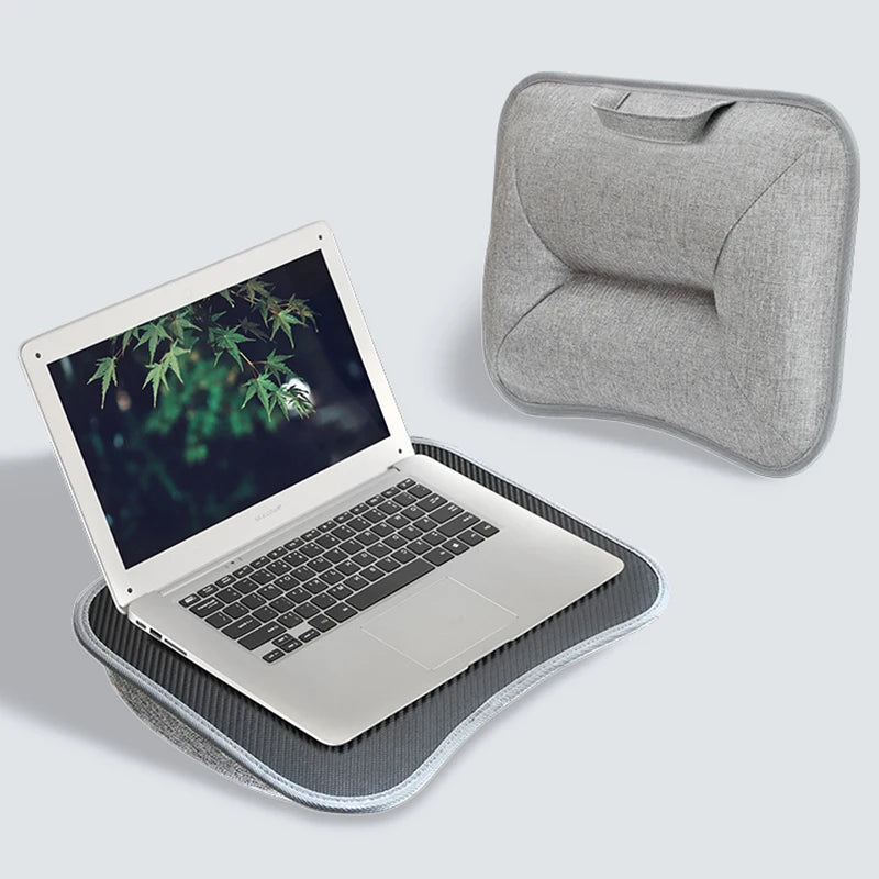 Portable Laptop Desk with Cushion Base - Wooden Lap Table for Bed, Couch & Travel - Built-in Mouse Pad & Storage - 42.5cm Bamboo Computer Tray for Students, Remote Workers & Digital Nomads - Nova Electronics