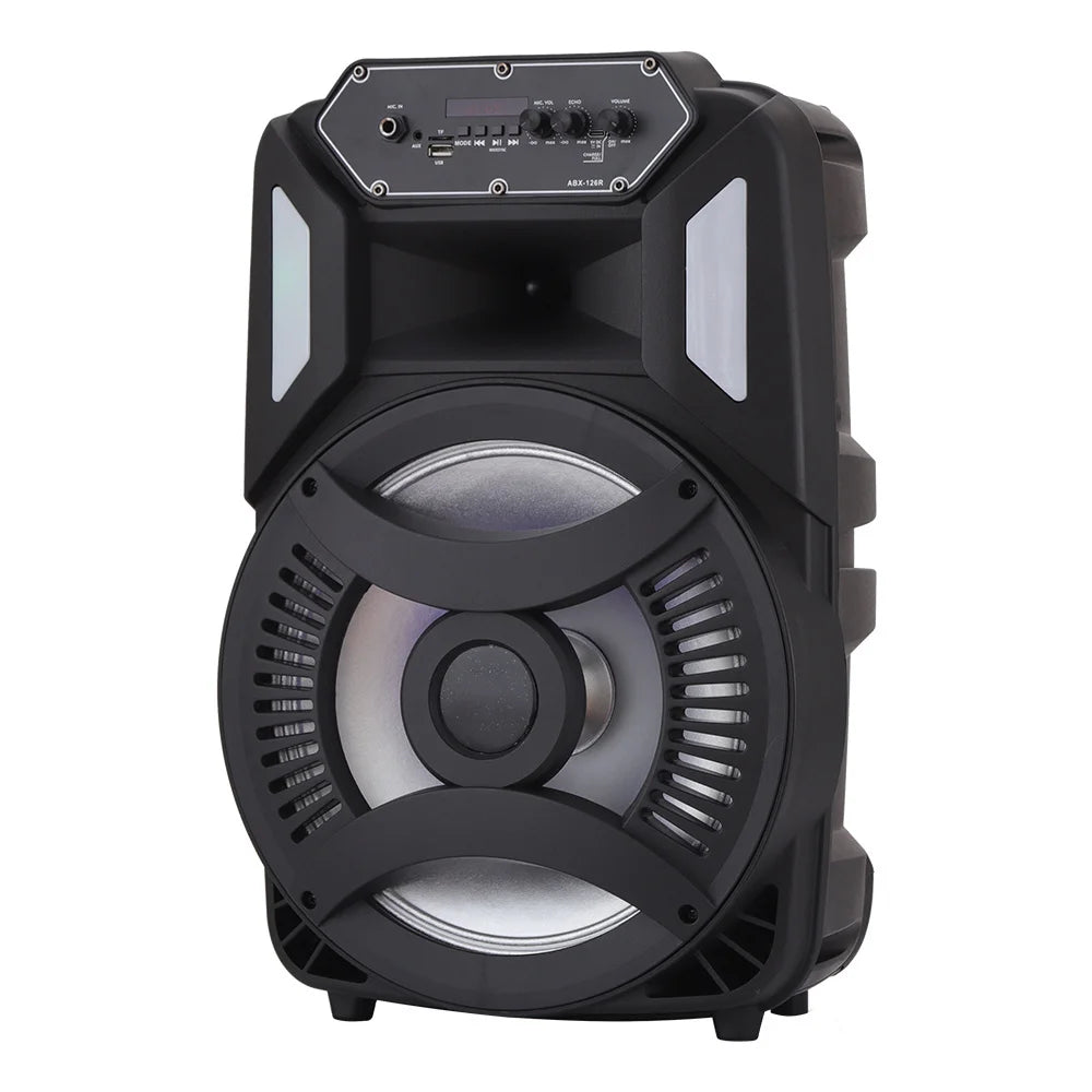 Loud Portable Bluetooth Party Speaker with 12" Subwoofer, RGB Lights & Karaoke Mic β Rechargeable Sound System for Outdoor Events, DJ Sessions, and Home Gatherings - Nova Electronics