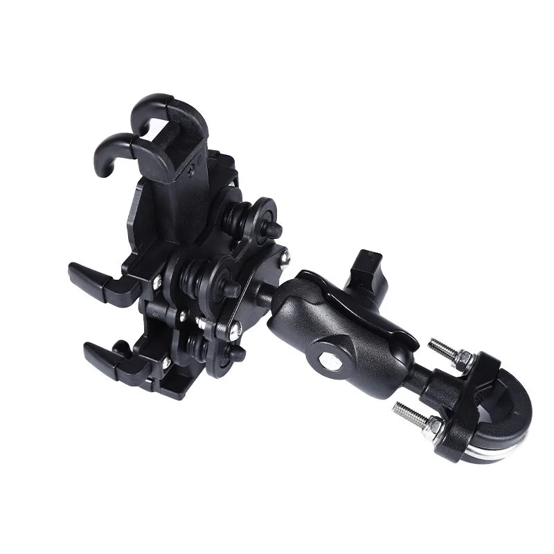 Motorcycle Bike Phone Holder w/ Shock Absorbe Handlebar Fork Stem Mount GPS Clip for 4.7-7.1 inch Shockproof Mobile Phone Stand - Nova Electronics
