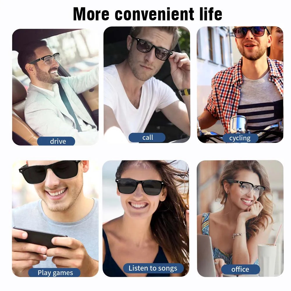 SENBONO E13 Smart Glasses with Blue Light Filter Lenses, Built-in Mic & Speakers, Touch Controls, Voice Assistant for Calls & Music, Android/iOS Compatible