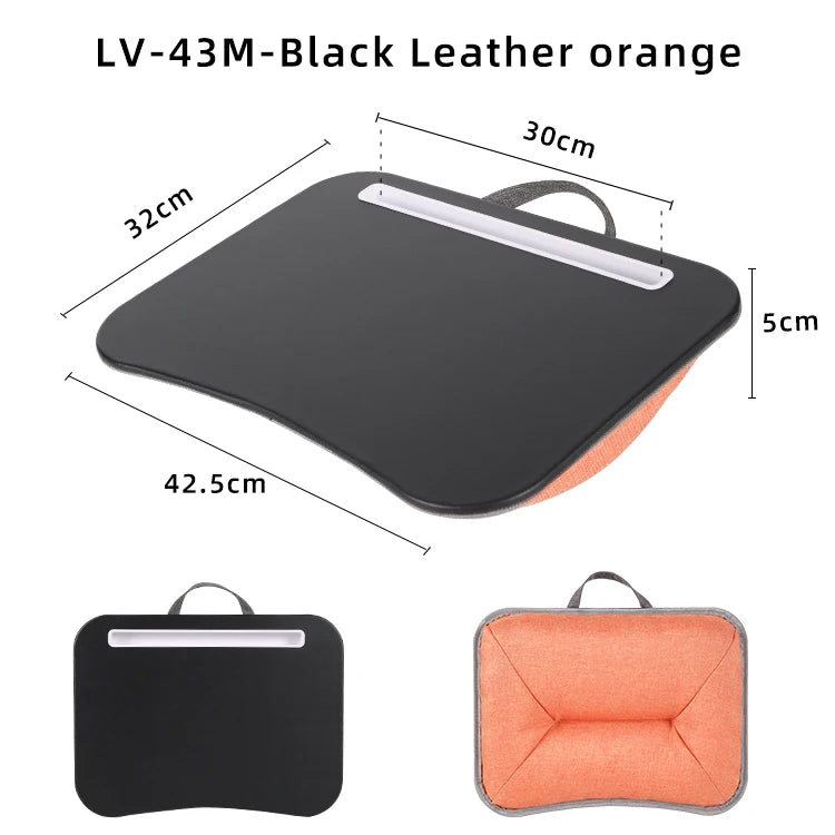 Portable Laptop Desk with Cushion Base - Wooden Lap Table for Bed, Couch & Travel - Built-in Mouse Pad & Storage - 42.5cm Bamboo Computer Tray for Students, Remote Workers & Digital Nomads - Nova Electronics