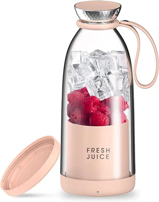 Portable USB Juicer Blender 500ml - Rechargeable Personal Smoothie Maker with 6 Blades, 2400mAh Battery, Ice Crushing Power for Fresh Juice, Protein Shakes & Smoothies On-The-Go