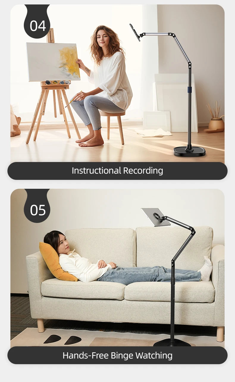 TELESIN Magnetic Mobile Phone Floor Stand Cantilever Live Broadcast Tablet Bracket Lifting Bracket Universal Mobile Phone Holder