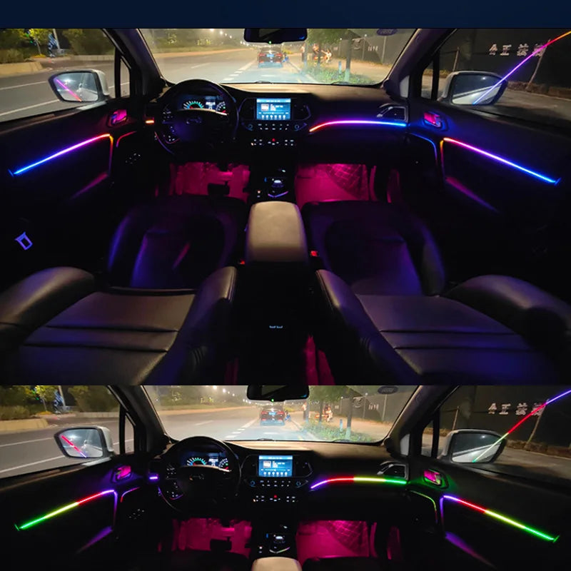 10/6/4/2/1 IN 1 Car Full RGB LED Ambient Rainbow Light Strip/ USB Dream Symphon music Atmosphere Lamp with App Remote Control