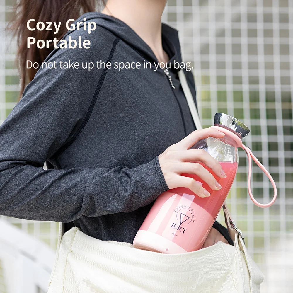 500ml Portable 2400mAh Wireless Fruit Mixers USB juicer Fresh Juice Bottle Blender Plus 6 Blades Food Milkshake Ice Crush Cup