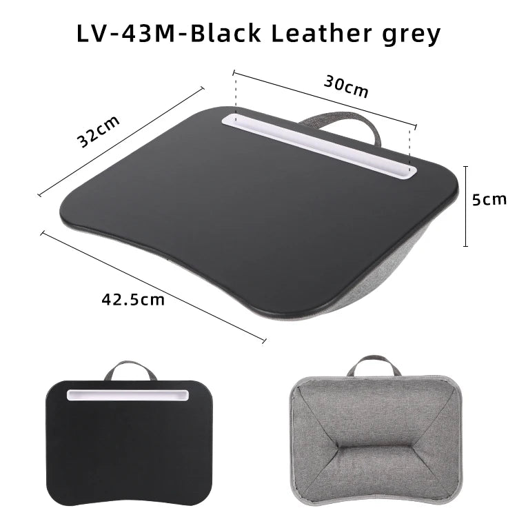 Portable Laptop Desk with Cushion Base - Wooden Lap Table for Bed, Couch & Travel - Built-in Mouse Pad & Storage - 42.5cm Bamboo Computer Tray for Students, Remote Workers & Digital Nomads - Nova Electronics