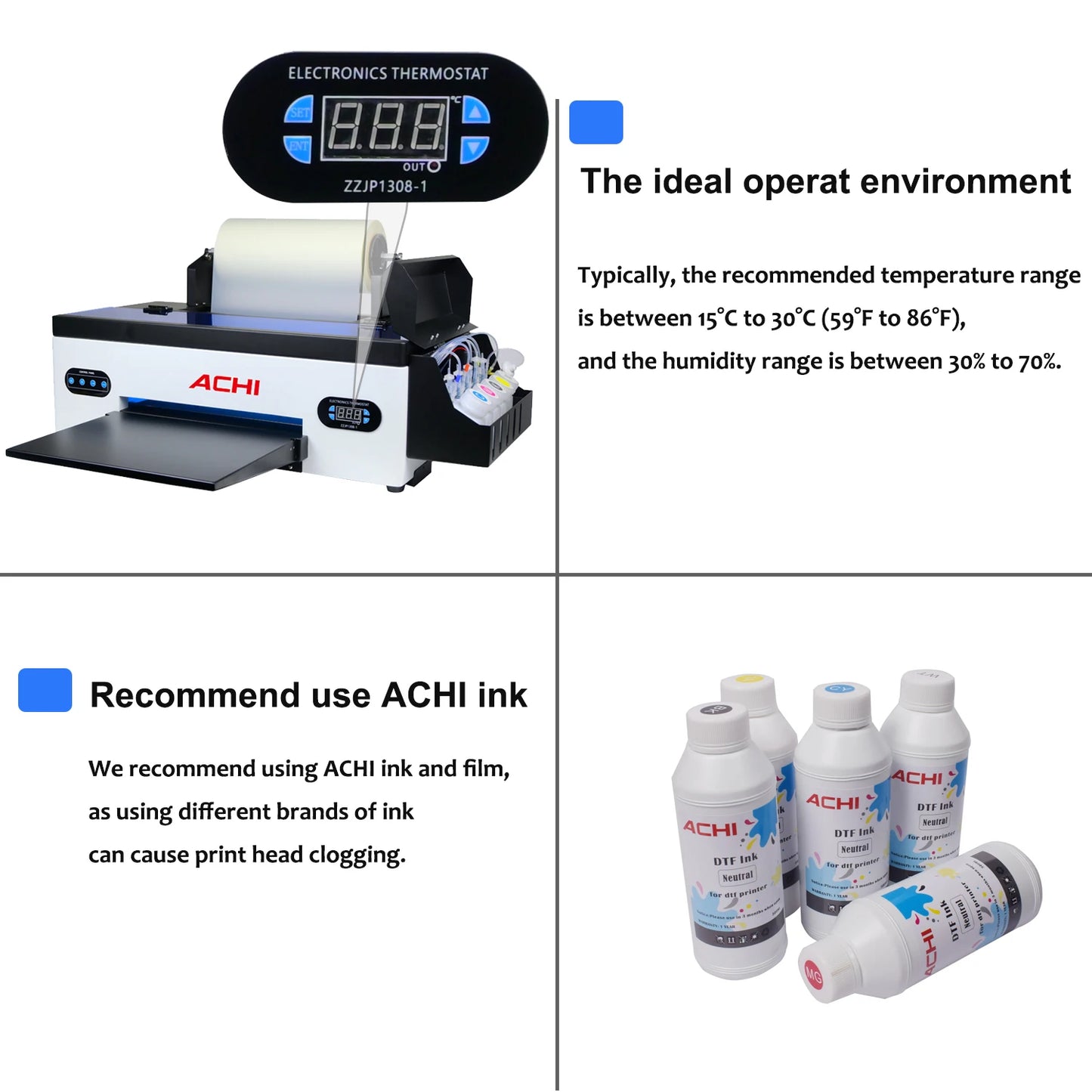 ACHI A3 DTF Printer R1390 A3 T-shirts Printier ROLL DTF Transfer Film Printer With DTF Oven For Fabric T-shirt Clothes EU STOCK - Nova Electronics