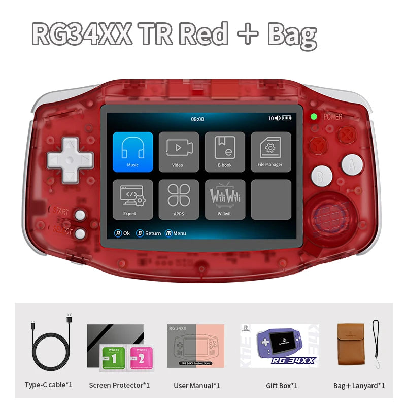 RG34XX Retro Handheld Game Console 3.4" IPS 720x480 Linux 3500mAh Bluetooth WiFi - Nova Electronics