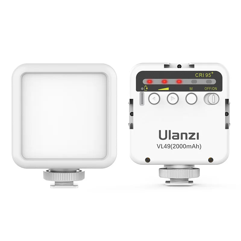 Ulanzi VL49 6W Mini Vlog LED Fill Light White 2000mAh 5500K Zoom Lighting Photographic Lighting Video Phone Selfie Fill Lamps