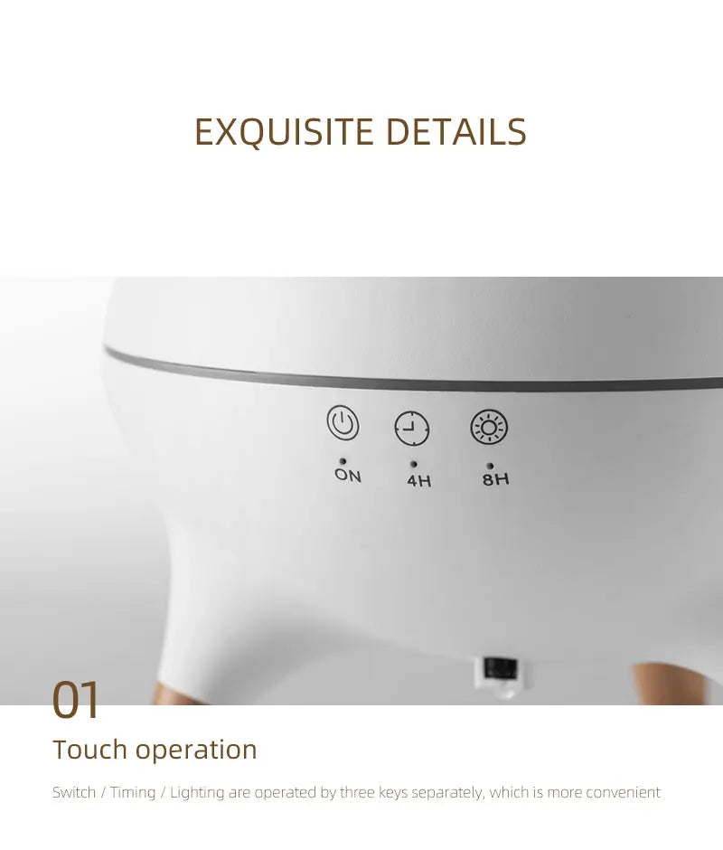 Flame Humidifier Dynamic Jellyfish Essential Oil Diffuser 350ML Air Humidifier Gradient Color Aroma Diffuser Desktop Night Light