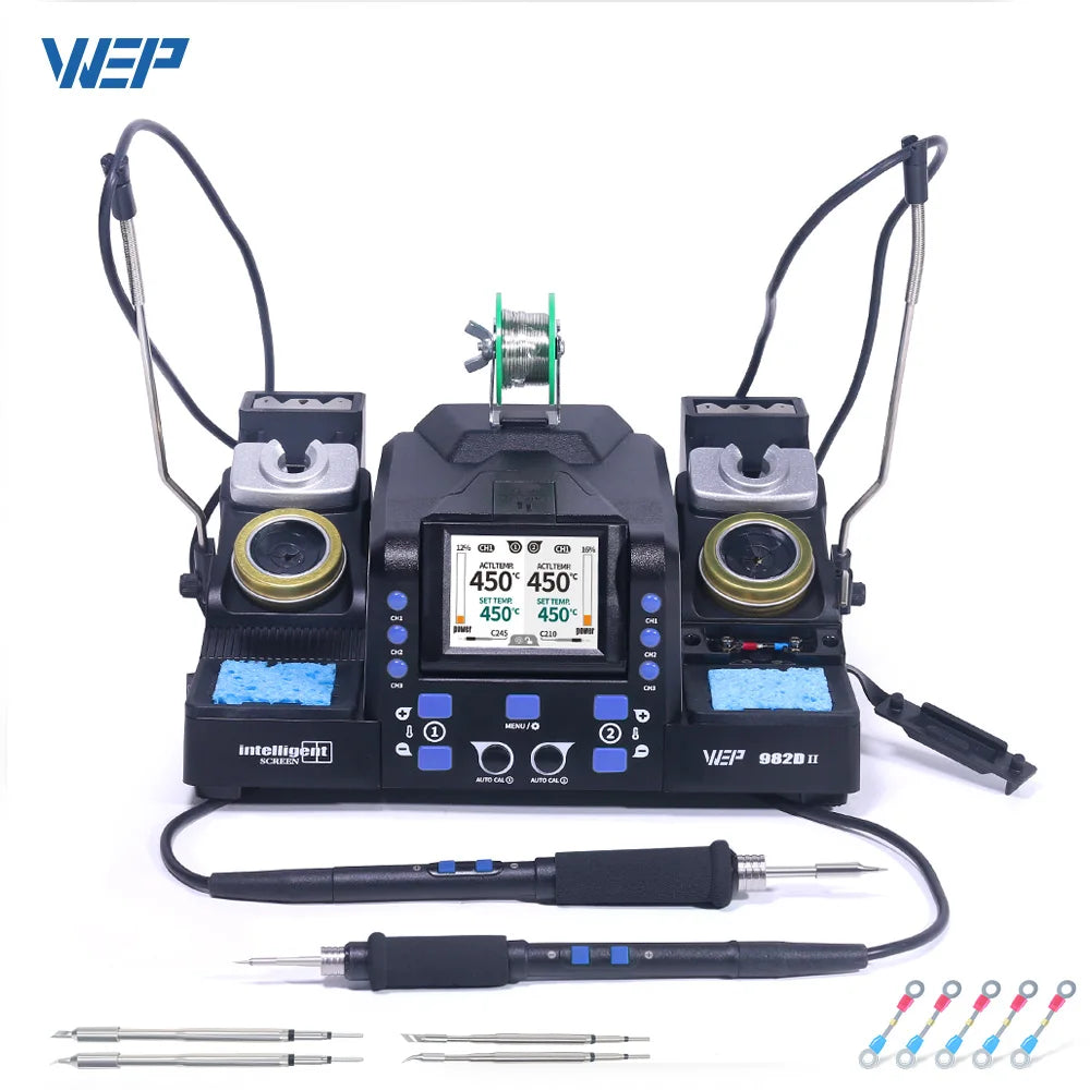 WEP 982D Precision Soldering Station 150W Rapid Heating Auto Calibration Professional Iron for SMD IC Repair C245 C210 982D-II - Nova Electronics