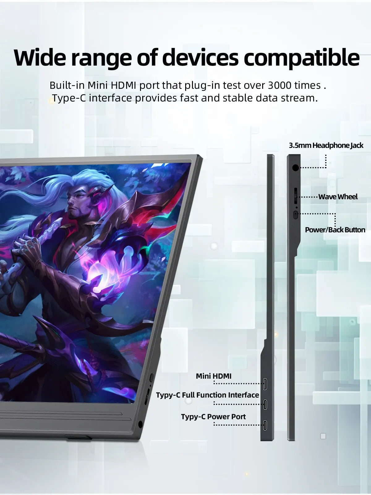 ZSUS 15.6-Inch Portable Monitor 1080P HDR 16:9 Low Blue Light For XBox PS4 / 5 Switch Cell Phone PC Loptop Extension - Nova Electronics