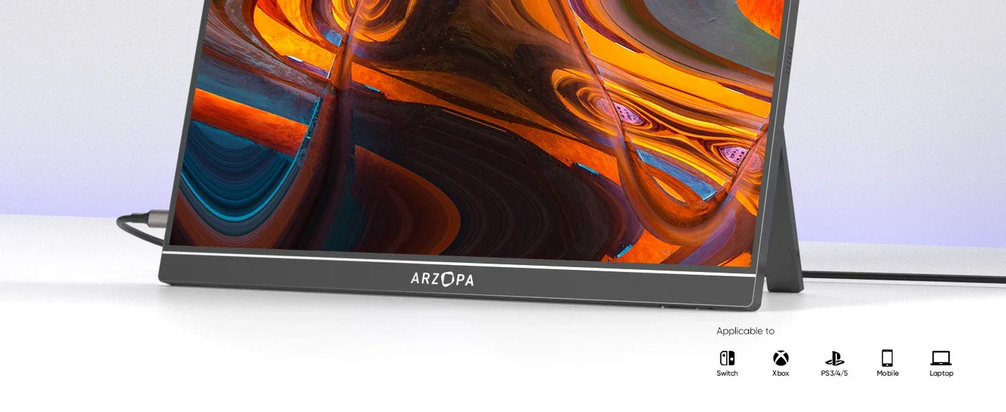 15.6" FHD 1080P Portable Monitor with HDR10 IPS Display for Gaming and Work - Nova Electronics