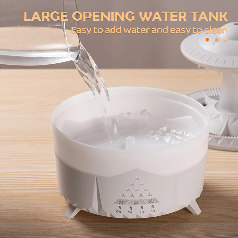 UFO Rotating Raindrop Aromatherapy Essential Oils Air Diffuser with RGB Night Lamp Remote Controls UFO Ultrasonic Air Humidifier