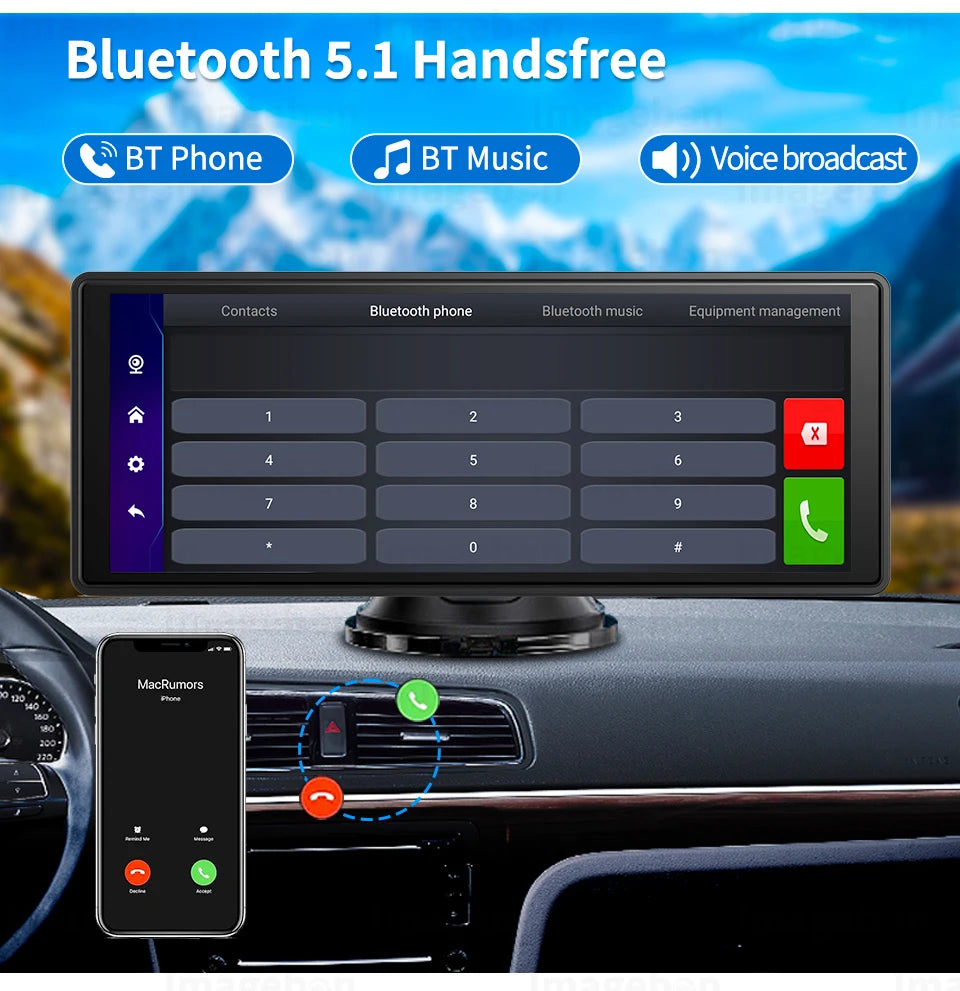 10.26 Inch Android 13 Rearview Mirror Dash Cam 8 Core CarPlay Android Auto 1080P GPS Bluetooth Touch Screen - Nova Electronics