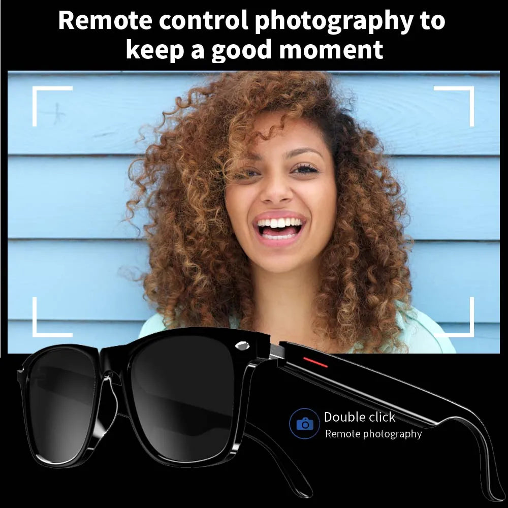 SENBONO E13 Smart Glasses with Blue Light Filter Lenses, Built-in Mic & Speakers, Touch Controls, Voice Assistant for Calls & Music, Android/iOS Compatible