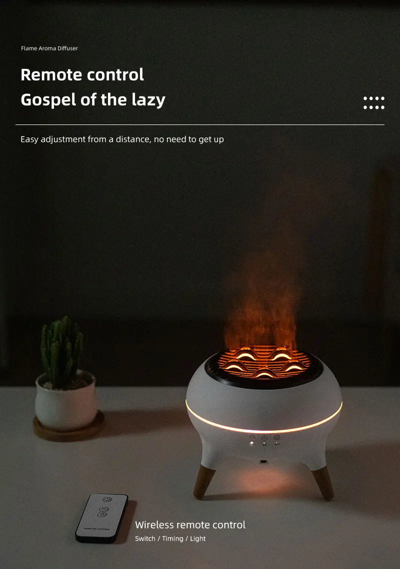 Flame Humidifier Dynamic Jellyfish Essential Oil Diffuser 350ML Air Humidifier Gradient Color Aroma Diffuser Desktop Night Light