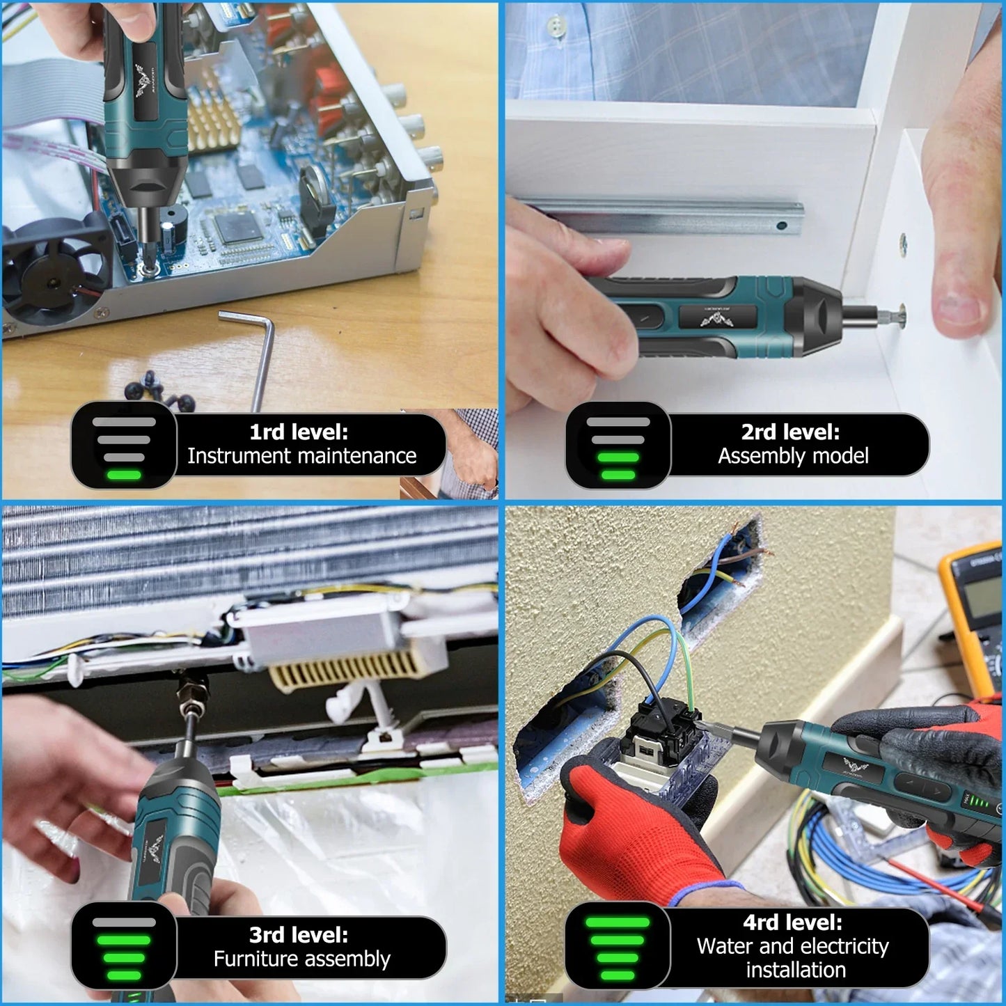JENABOM 3.6V cordless electric screwdriver set mini multifunctional precision wireless charging screwdriver charging drill tools - Nova Electronics
