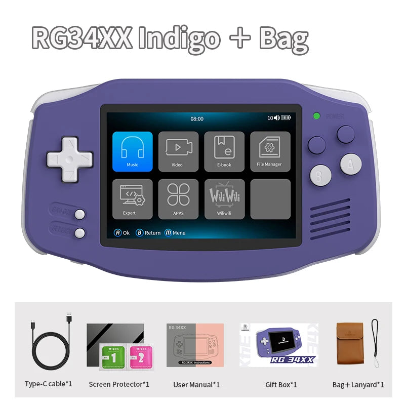 RG34XX Retro Handheld Game Console 3.4" IPS 720x480 Linux 3500mAh Bluetooth WiFi - Nova Electronics