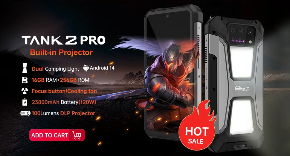 Unihertz 8849 Tank Mini Rugged Smartphone 4.3 Inch Display Android 13 5800mAh 24GB 256GB Helio G99 Octa Core 100MP Cameras IP68 - Nova Electronics