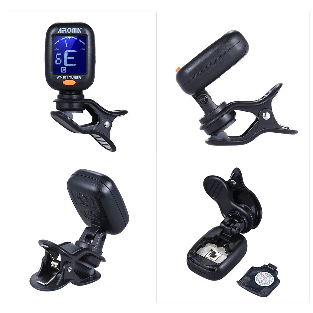 Tuner AT-101 Mini Portable Clip-on Electronic Tuner Super Sensitive 12 Equal Temperament Guitar Stringed Instrument Both Apply - Nova Electronics