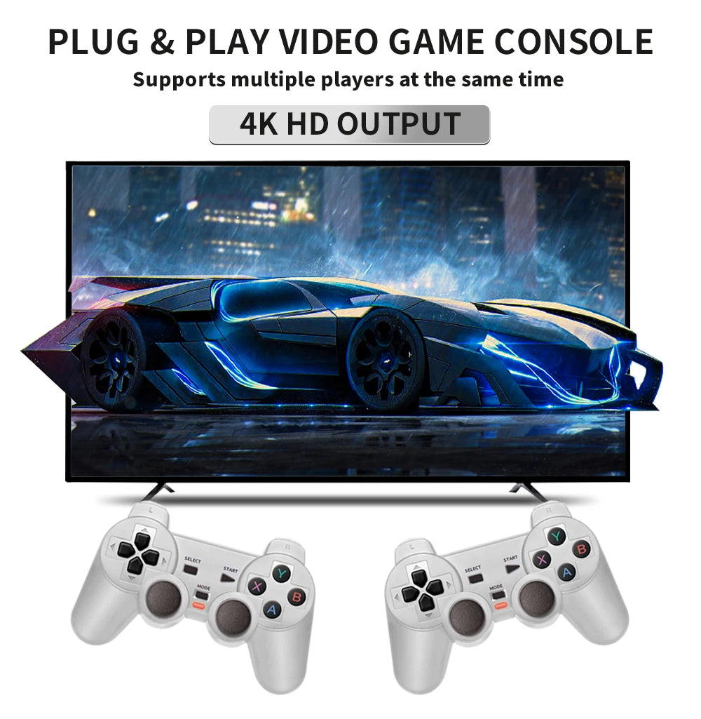 BOYHOM Y6 Retro Game Console 4K 60fps HDMI Output Low Latency GD10 TV Game Stick Dual Handle Portable Home Game Console for GBA
