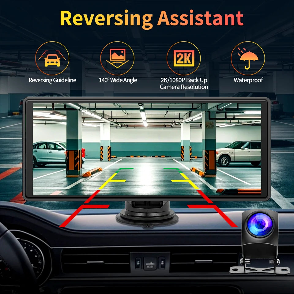 10.26 Inch Android 13 Rearview Mirror Dash Cam 8 Core CarPlay Android Auto 1080P GPS Bluetooth Touch Screen - Nova Electronics