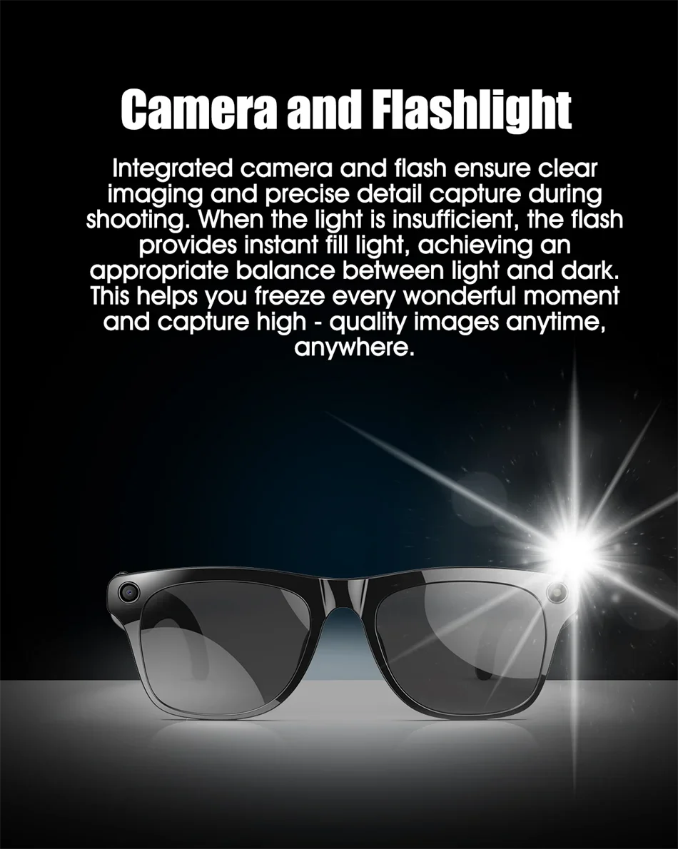 Xiaomi 4K HD AI Smart Glasses Chat GPT 100MP Camera Bluetooth Call 260Mah Battery Voice Assistant Control Smart Glasses 2025