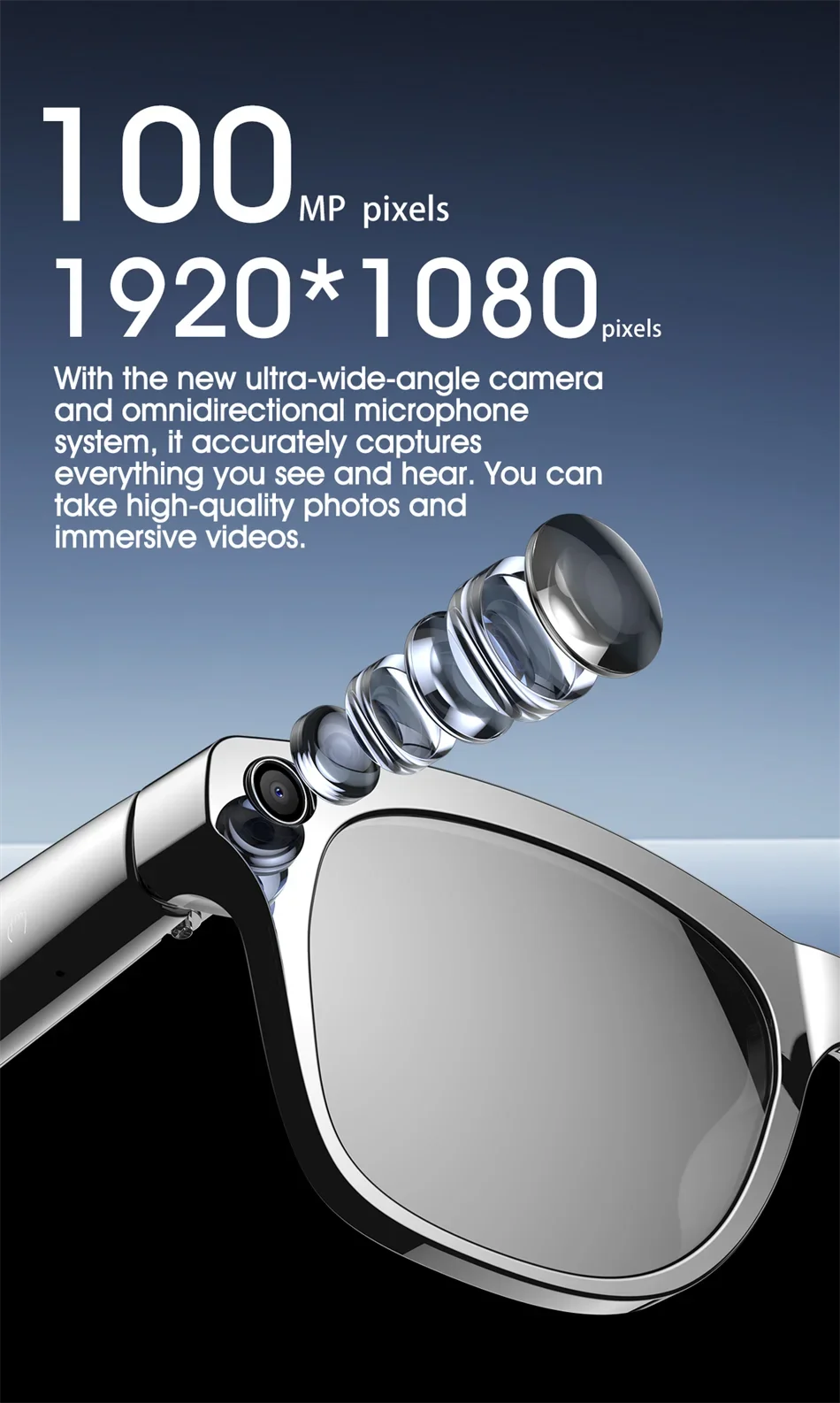 Xiaomi 4K HD AI Smart Glasses Chat GPT 100MP Camera Bluetooth Call 260Mah Battery Voice Assistant Control Smart Glasses 2025
