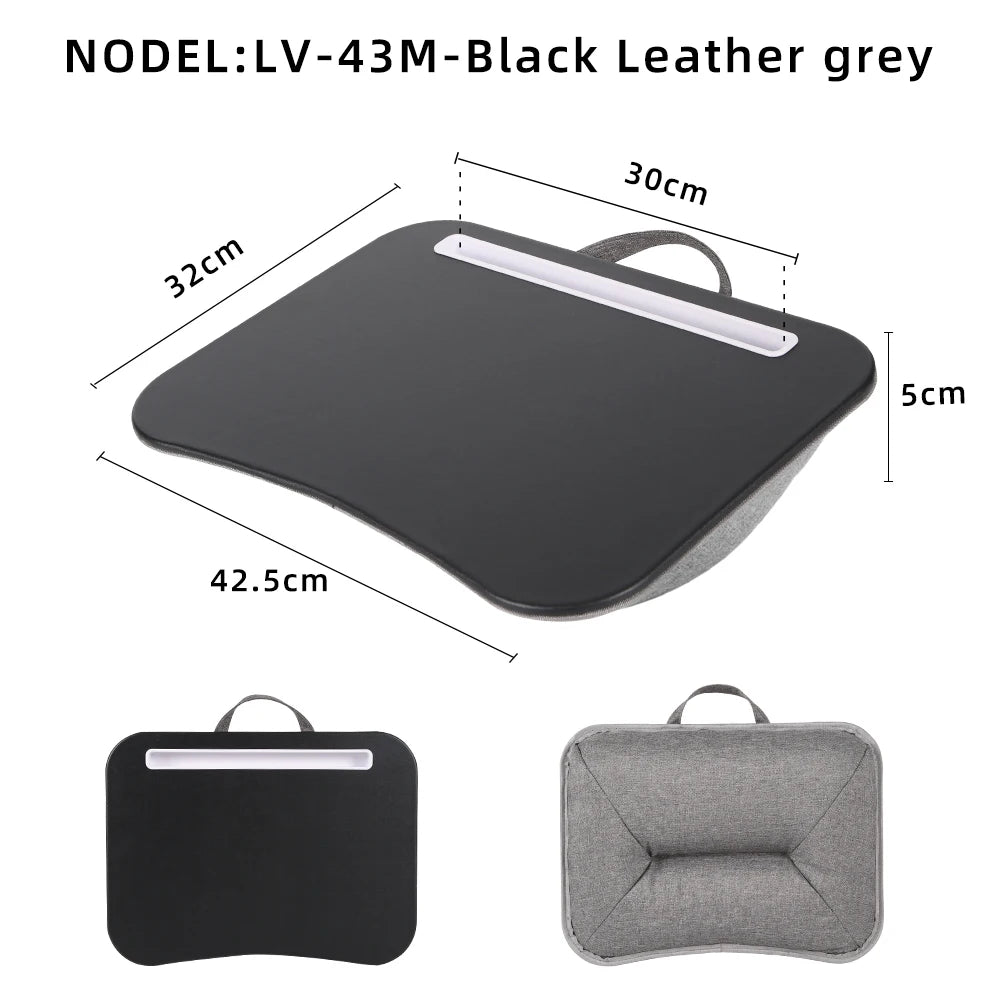 Portable Laptop Desk with Cushion Base - Wooden Lap Table for Bed, Couch & Travel - Built-in Mouse Pad & Storage - 42.5cm Bamboo Computer Tray for Students, Remote Workers & Digital Nomads - Nova Electronics