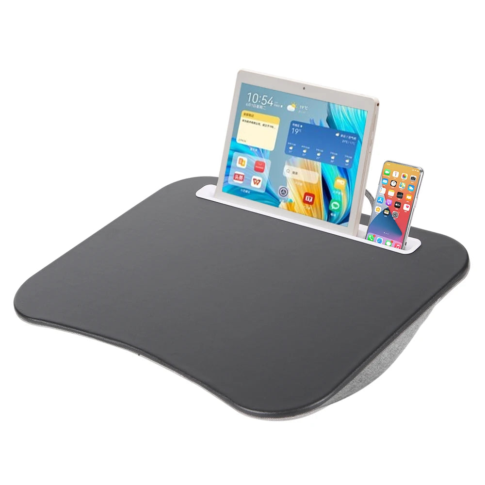 Portable Laptop Desk with Cushion Base - Wooden Lap Table for Bed, Couch & Travel - Built-in Mouse Pad & Storage - 42.5cm Bamboo Computer Tray for Students, Remote Workers & Digital Nomads - Nova Electronics