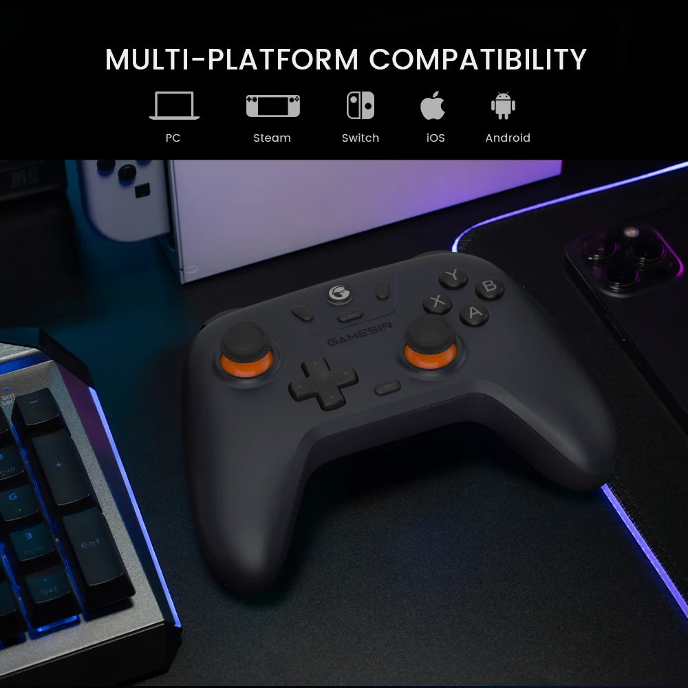 GameSir Nova Lite Wireless Controller with Hall Effect Sticks – Tri-Mode Bluetooth Gamepad for Nintendo Switch, Android, iOS, PC & Steam – Anti-Drift Design, Turbo Function, 2.4G & USB-C - Nova Electronics