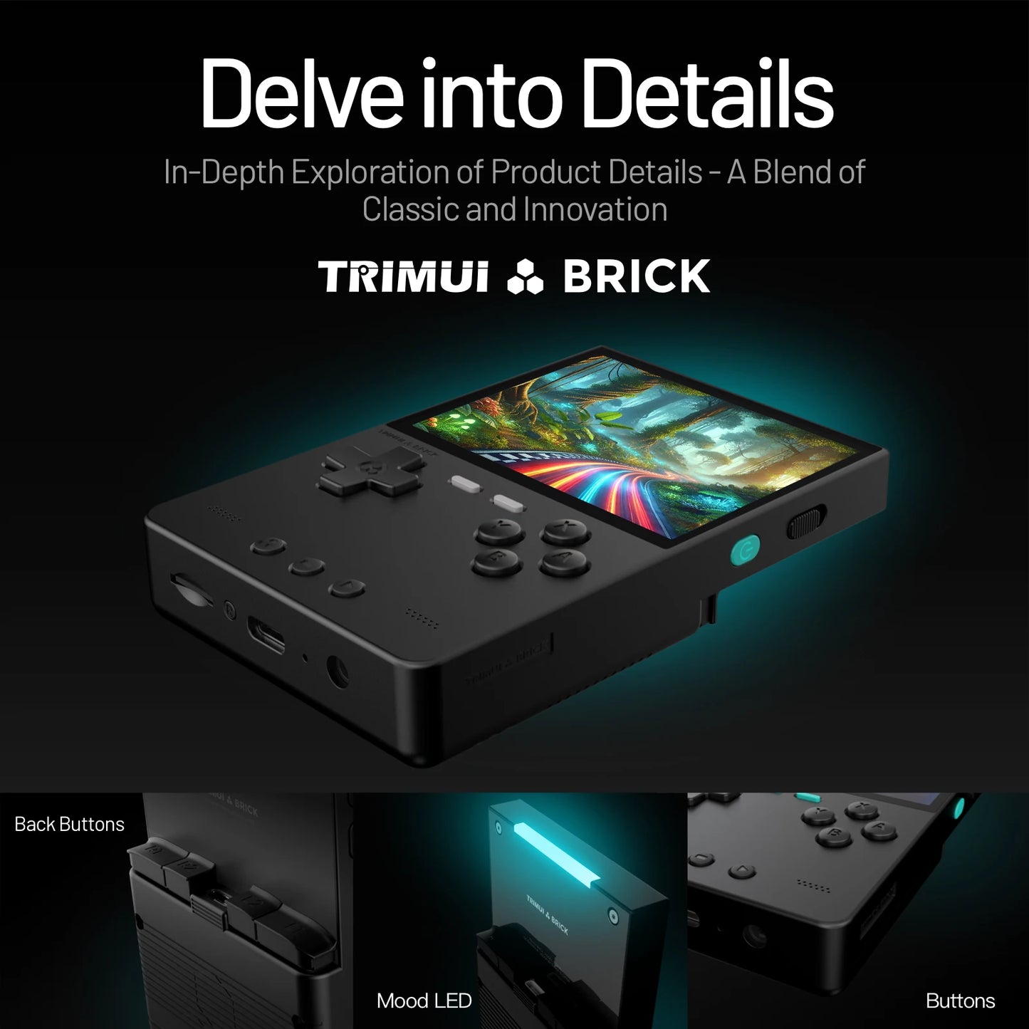 Trimui Brick Retro Handheld Gaming Console - 3.2-Inch HD IPS Screen, Allwinner A133P Chip, Supports Up to 1TB Expansion - Nova Electronics