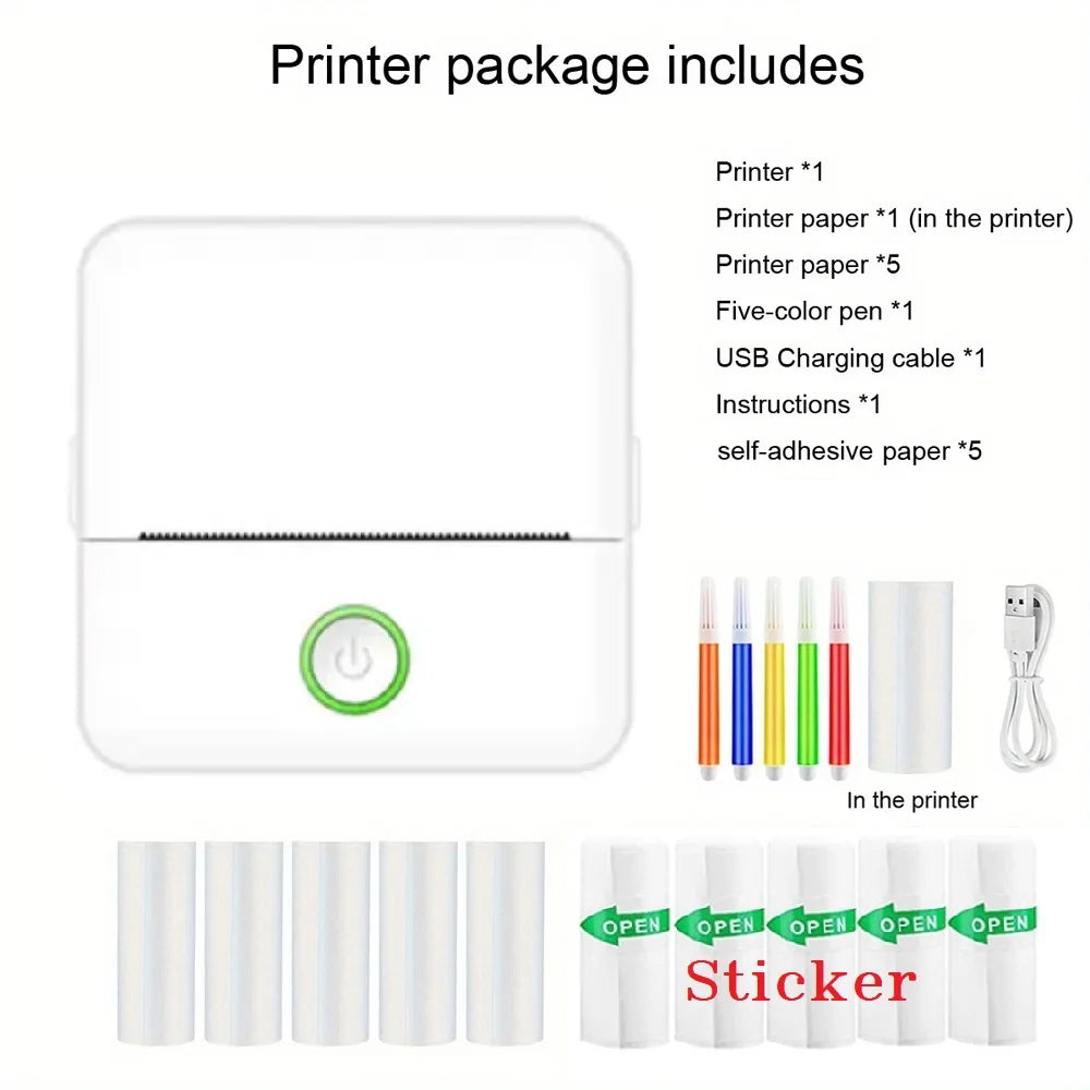 Mini Pocket Thermal Printer β Inkless Bluetooth Sticker Maker for Journaling, Photos & Notes | Portable 203DPI Printer with Free Cut & 57mm Roll Feed - Nova Electronics