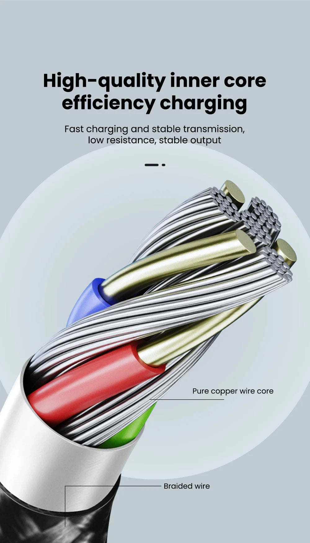 NNBILI 120W fast charging USB to Type-C cable, nylon braided, 90 ° elbow design with high power output suitable for Huawei oppo - Nova Electronics