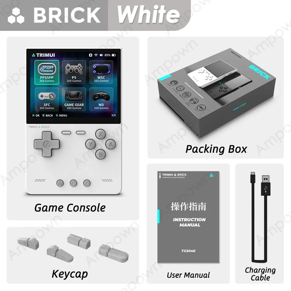 Handheld Game Console Retro Gaming Device 3.2" IPS Screen 12000+ Games Linux System RGB LED Lighting Metal Back Panel WiFi Bluetooth 3000mAh Battery Expandable Storage Up To 1TB Type-C Charging Portable Gaming - Nova Electronics