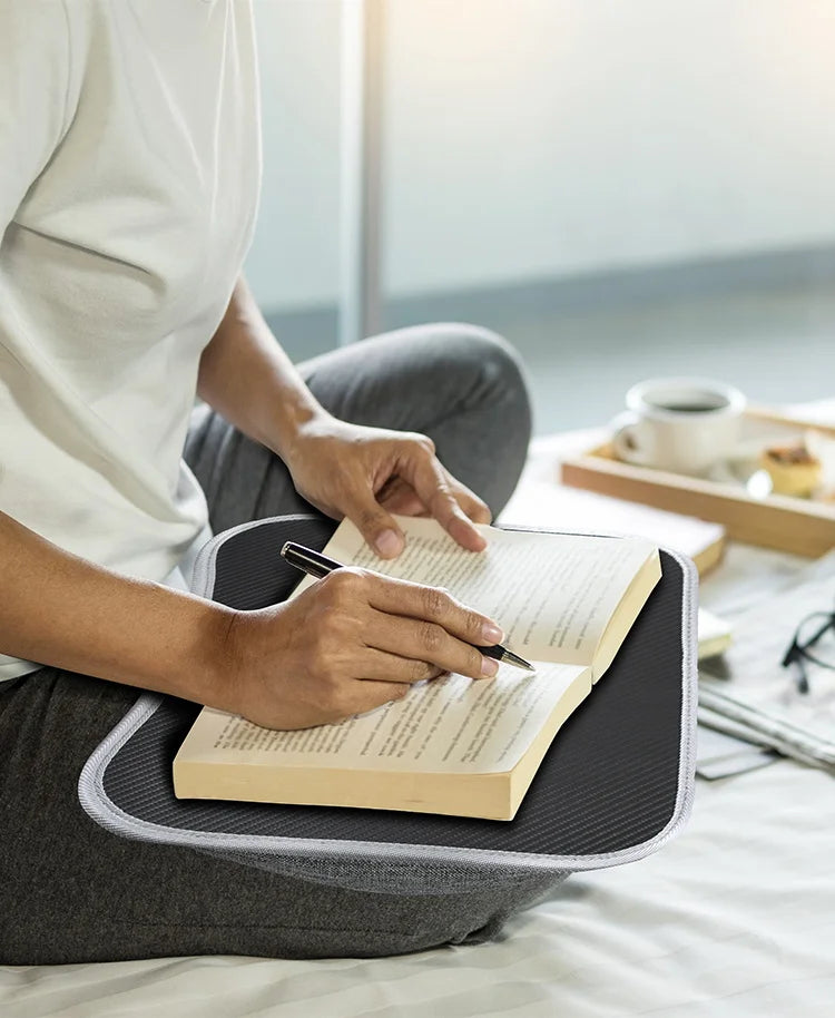 Portable Laptop Desk with Cushion Base - Wooden Lap Table for Bed, Couch & Travel - Built-in Mouse Pad & Storage - 42.5cm Bamboo Computer Tray for Students, Remote Workers & Digital Nomads - Nova Electronics